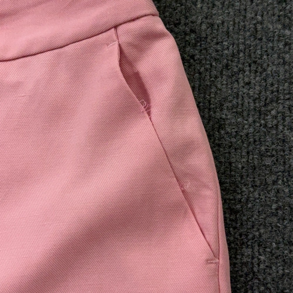 Talbots Greenwich Pant 12P Pink Wide Leg Linen Blend High Rise Cropped Coastal - Picture 7 of 12